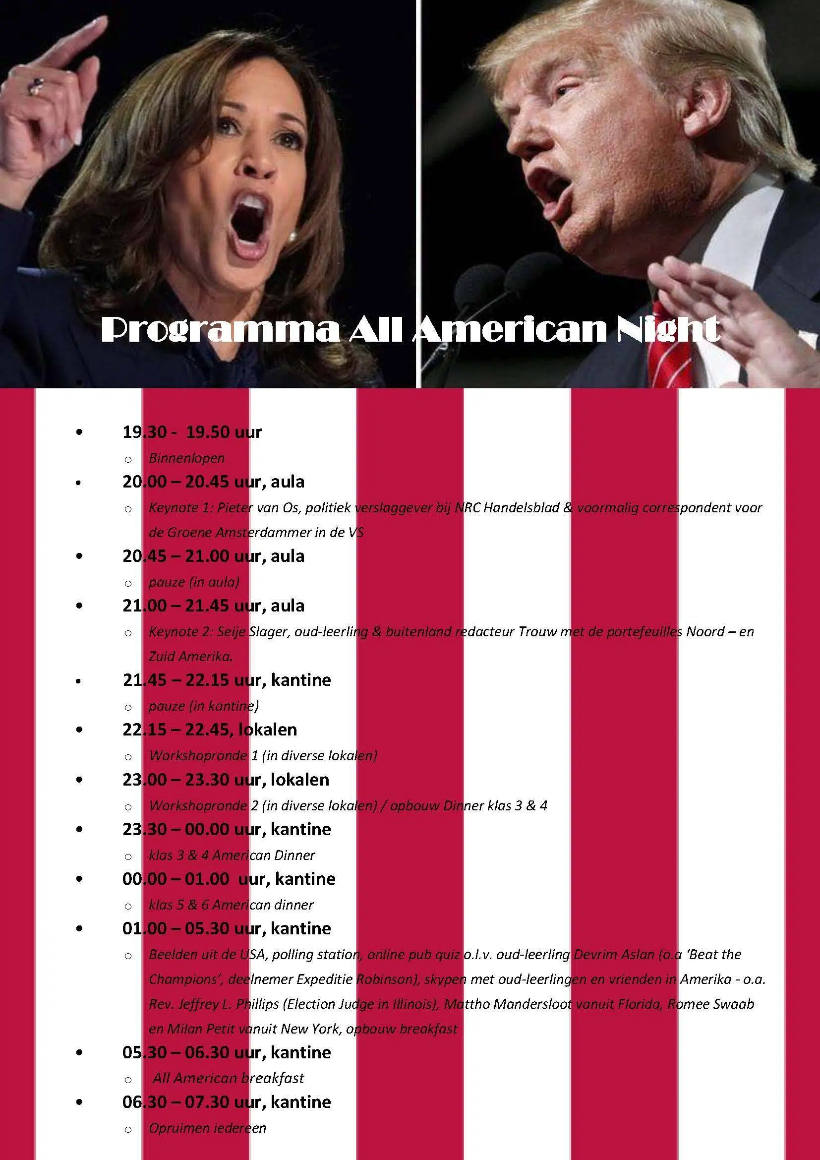 Voorlopig programma All American Night