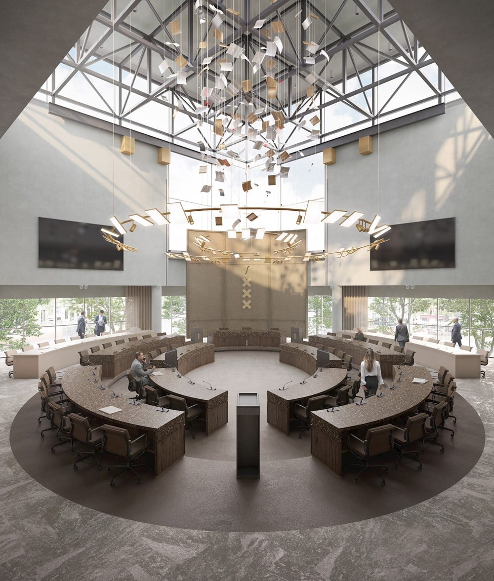 artist s impression de twee snoeken raadzaal stadhuis amsterdam